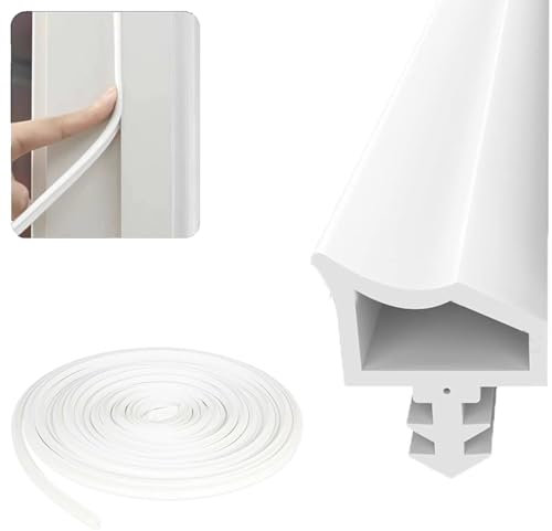 DAWRIS 10M White PVC Door Frame Seal for Sound Insulation, Weatherproofing and Soundproofing Doors