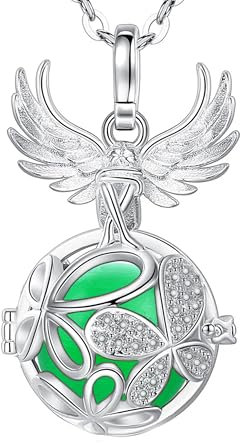 Only faith Collier bola de grossesse pour femme enceinte Arcagels Ange gardien Plaqué argent Cadeau pour futures mamans, Pequeño, Acier inoxydable, Pas de gemme