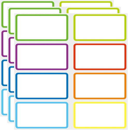 SVNOOC Multi-Use abnehmbare Etiketten, Dry Erase Etiketten Aufkleber Aufkleber, weiß, nicht druckbar, leere Etiketten, wiederverwendbare Haftnotizen (Mehrfarbig 24PCS)