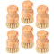 LuLobtg 6Pcs Wood Dish Brush with Ergonomic Handle Wooden Washing Up Brush Hard Dish Scrub Brush Reusable Pot Scrubber for Cleaning Sink Dish Pan Pot