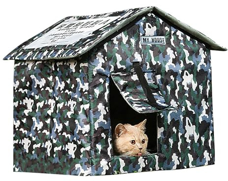 Katzenhaus - Katzenhaus mit Heizung, Winterhütte für Katzen | Streunende Katzenstreu wetterfest | Katzenhaus mit Heizung | isoliertes Haustierhaus