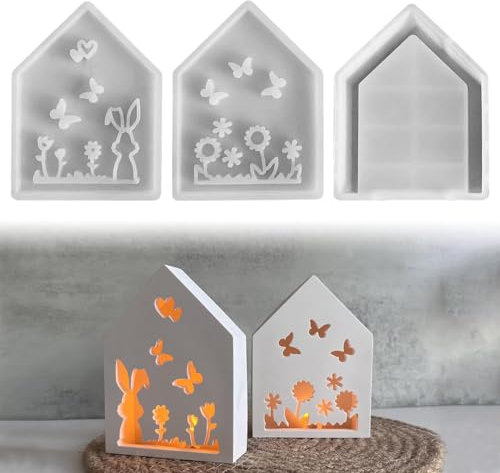 Silikonformen Gießformen Ostern, Silikonform Ostern Hase Silikon Gießform Ostern Silikonform Osterei Gipsformen zum Gießen Osternhase Epoxidharz Formen Giessformen Silikon Ostern für Handwerk (I)