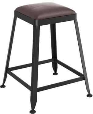 Barhocker Kleiner rückenfreier Barhocker aus Eisen, for Restaurants, Bars, hohe Hocker aus Leder, 45 cm Thekenhocker