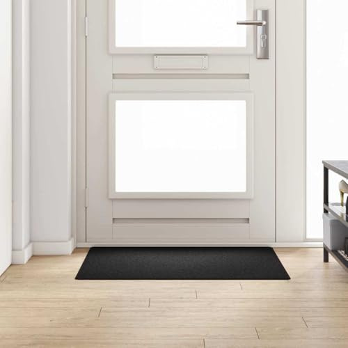 QUAHEAS Tappeto passatoia grigio antracite, 100 x 100 cm, 100% polipropilene, antiscivolo, quadrato, insonorizzante, per riscaldamento a pavimento, facile da pulire, per soggiorno, camera da letto