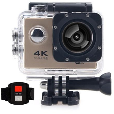Neksong Qinux Pixgo 2.0 Inch 4K Action Camera Waterproof, Underwater 30m, 30M Anti-Shake, Underwater Camera for Diving/Bike/Climbing/Swimming (Gold)