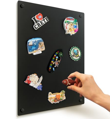 Magnet Board Metall 30x40 cm Magnettafel zum Aufhängen für Wand Schwarz für Magnete und Fotos Rechteckig Rahmenlos Zuhause, Küche und Büro Wandtafel Wanddekoration