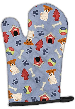 Caroline's Treasures Series Two Front Collection Oven Mitt BB2721OVMT, Fabric, Jack Russell Terrier Dog House