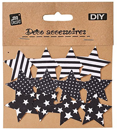 12 DIY Textil Patch Aufbügler Aufbügelflicken Applikation Stern zum Selber Flicken Stylen Dekorieren ca. 6 x 3 cm