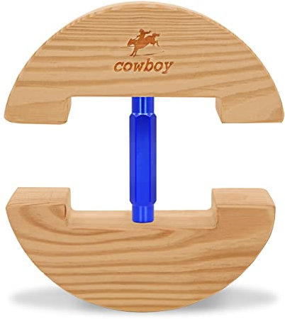Cowboy®, bunter, verstellbarer und strapazierfähiger Hutspanner, Größe S: 16,5 bis 24 cm, Größe L: 19 bis 27 cm., holz, blau, S