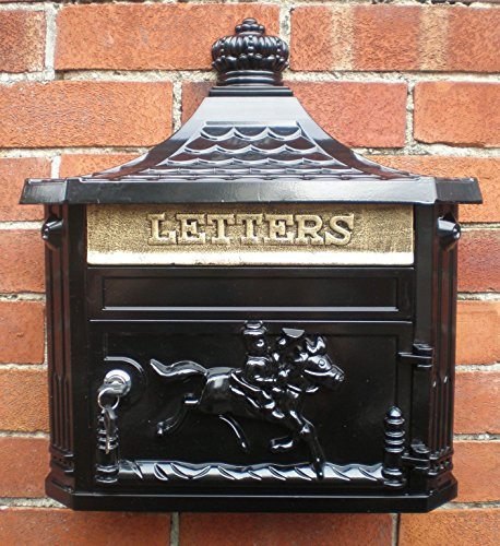 Get Goods D196 Black Aluminium Wall Post Box