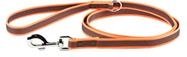IDC Color & Gray gumierte Leine, 20 mm x 1,8 m mit Schlaufe und D-Ring, Orange-Grau