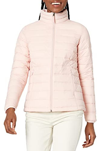 Amazon Essentials Piumino leggero a maniche lunghe resistente all'acqua ripiegabile (disponibile in taglie forti) Donna, Rosato, XS