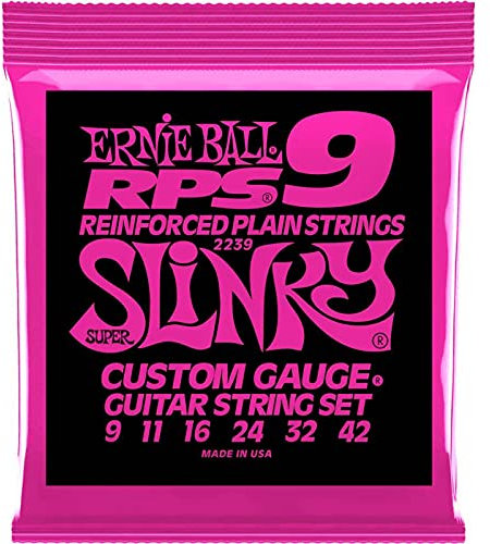 Ernie Ball 2239 - Juego de cuerdas para guitarra eléctrica RPS 9 Reinforced Super Slinky 9-42