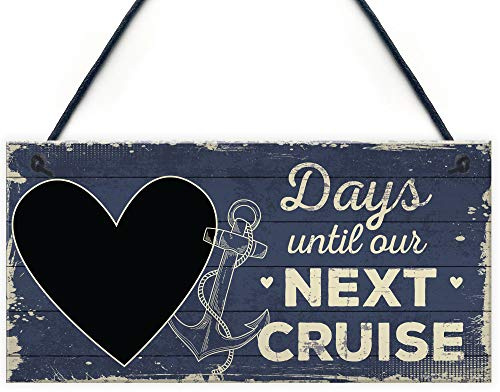 Red Ocean CHALKBOARD Holiday Countdown Sign Days Until Our Next Cruise Holiday Gift Home Decor