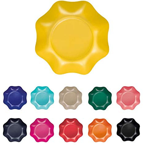 Zeus Party Piatti Fondi Carta Plastificata Tinta Unita con Bordi Ondulati 20cm (Verde Scuro)