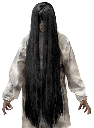 W WIDMANN MILANO Party Fashion - Perücke Böser Geist | Schwarze Perücke, 100 cm lang, Kostümzubehör und Accessoires für Halloween und Karneval