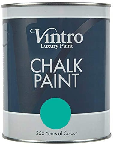 Vintro | Emerald Green Chalk Paint | Furniture Paint | Shabby Chic | Upcycle | Decorate | Ultra Matt Finish | 1 Litre (Esmeralde)