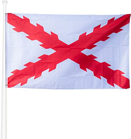 Bandera KliKil Cruz de Borgoña 90x150cm - Tejido para exteriores 150x90cm resistente a la intemperie con 2 ojales de metal. Burgundy Cross Flag Decoraciones de jardín