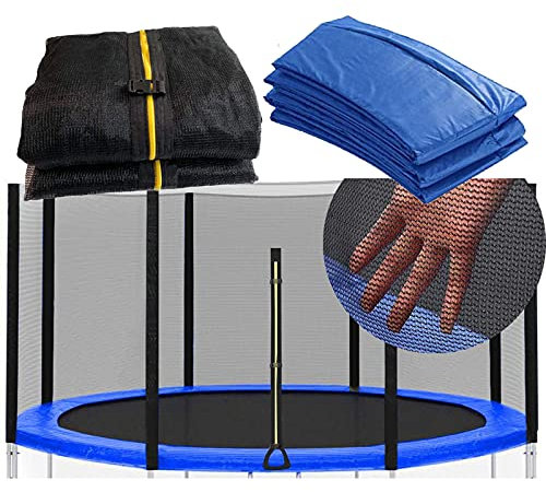 XIUWOUG Ø305 366 427cm Net de Remplacement de Trampoline et Coussin de Protection pour Trampoline Couverture Rembourrage,Filet Trampoline,Résistant aux intempéries,Accessoires Trampolines (8 Barres)