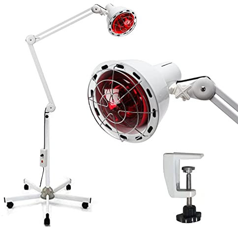 Infrarotlampe WE108 Boston Tech. Verwendung: Physiotherapie, Thermotherapie, Schmerzlinderung, Zirkulation, Gelenk, E27-Gewinde, 275 W, Schreibtischzubehör enthalten.
