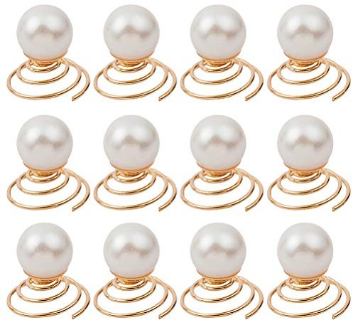 Lurrose 12st Perlenhaarnadeln für Die Hochzeit Spiralhaarnadeln für Frauen Hochzeit Haarspirale Pin Perlenhaarnadeln für Bräute Haare für Frauen Europäisch und Amerikanisch Braut Zubehör