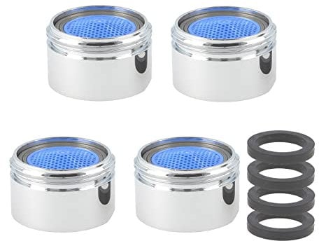 M18 / M20 / M22 / M24 / M28 x 4 Stück Belüfter Wasserhähne Waschbecken Düse Belüfter mit ABS-Filter für Armaturen in Küche und Bad - Gewinde männlich (M22)