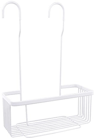 Nadi Collection | Estante ducha con colgador | ACERO INOXIDABLE | cesto ducha colgar grifo | Sin taladro | Color Blanco o negro mate | Soporta 15kg | 26 x 11 x 38cm (Blanco mate)