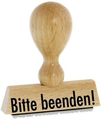 Lagerstempel/Lagertext – Bitte beenden - von Kaufhaus2010 Buchenholzstempel – Lagertextstempel zur Kennzeichnung von Rechnungen und anderen Dokumenten 4 cm lang