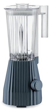 Alessi Plissé MDL09 G - Frullatore di Design con Caraffa Graduata, in Resina Termoplastica, Spina Europea 700W, 1,5l, Grigio