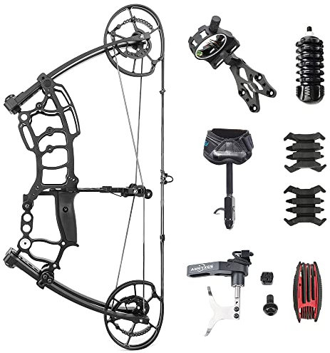 HNZMDY Bogenschießen Compoundbogen Set 40-65lbs Dual Purpose Stahlkugel Bogen Jagdbogen für Erwachsene für die Jagd im Freien Angeln (Bogen Set)