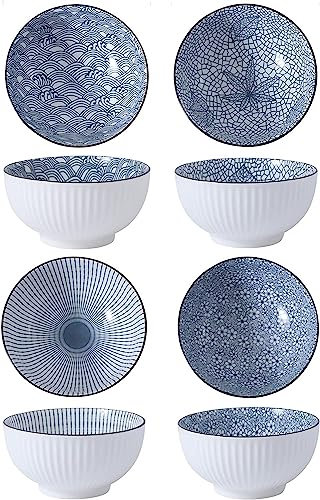 Bols Petit Dejeuner,Petit Bol Ceramique,Céramique Bowls de Céréale,Lot de 4 Bol à soupe,Ensemble de Bols céréales,pour Céréales,Soupe,Salade,Snack -12cm de Diamètre