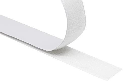 KLEBERINO Klettband selbstklebend | Hakenband und Flauschband | Klettverschluss zum Kleben | Hohe Verschlusskraft in Industriequalität (weiß, 16mm x 3m)