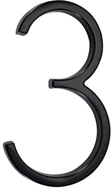 Numéros de maison flottants de 12.5 cm/6in de hauteur - Numéros de porte noirs - Grand numéro de porte - Panneaux de maison(3)