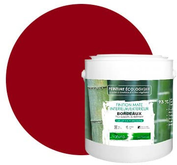 BOX DECO COULEURS Natura Natura ökologische Naturfarbe, für Innen und Außen, matt, 2,5 l, Bordeaux