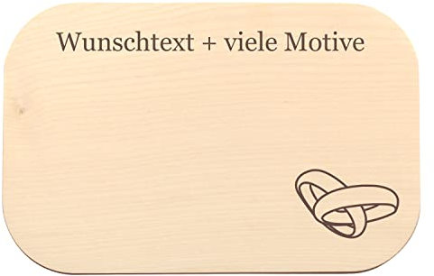 Hochzeit Brettchen mit Gravur - personalisiert mit Name, Spruch + Motiv - als Hochzeitsdeko oder Hochzeitsgeschenk für Braut und Bräutigam - Hochzeitsgeschenke von Geschenkissimo