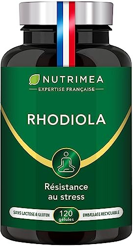 RHODIOLA ROSEA - 400 mg - Formule 100% Pure - Extrait de Racine Titré à 3% en Salidroside - Stress & Fatigue - Concentration & Cognition - 120 Gélules Vegan - Nutrimea - Fabriqué en France