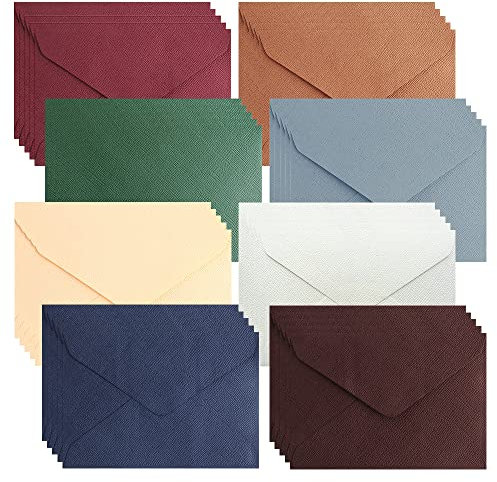 CLVPAI 40 Stück C6 Gerippter Umschlag,Umschläge ohne Fenster,Texturierte Umschläge,für Hochzeit, Gruß-Karten, Einladungen(8 Farben), 162*114mm