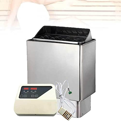 Commercial Electric Sauna Heater, 6KW Electric Sauna Heater Stove, SPA Dry Steam Bath 32-210°F Sauna Heater Stainless Steel for 6-9m³ Room, with External Controller