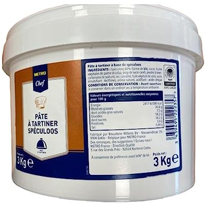 Pâte à tartiner speculoos seau 3 kg Metro Chef