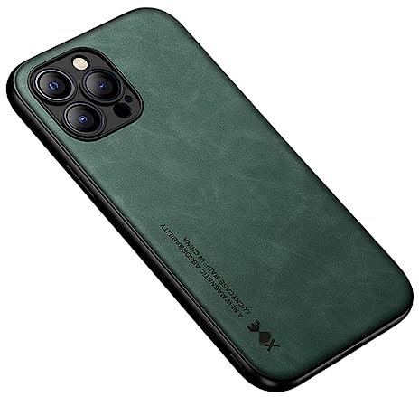 NOGRAX Custodia in pelle per iPhone 13 Pro per iPhone 14 13 12 11 Pro Max Mini XR Xs X 8 7 Plus Se 14Pro, verde scuro