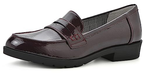 CLIFFS BY WHITE MOUNTAIN Women's Shoes Galah Penny Loafer, Burgundy/Patent, 10 M