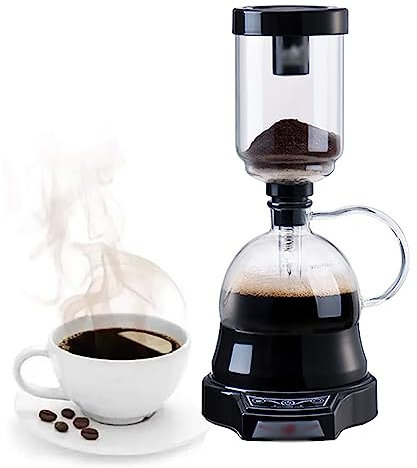 NGARY Macchina da caffè Elettrica a Sifone, Macchina da caffè a Sifone da 400 Ml con Funzione di Spegnimento Automatico del Timer, 2 Marce Regolabili E Estrazione di 60 Secondi, per La Casa
