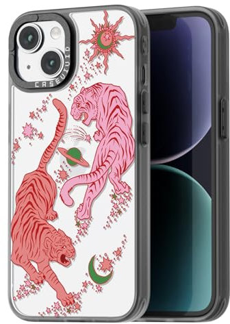 casevivid Kompatibel mit iPhone 15 Hülle, niedliche Ästhetik – langlebige Mode lustige Handyhülle – Tiger Muster Cover Design für iPhone 15 6.1 Zoll Schwarz