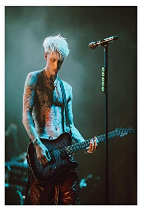 GUyfam Hip Hop Rapper Machine Gun Kelly MGK Richard Colson Baker Star Poster 1 Leinwand Poster Schlafzimmer Dekor Sport Landschaft Büro Zimmer Dekor Geschenk 60 x 90 cm