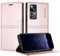 TOUCASA Handyhülle für Xiaomi 12T / 12T Pro, PU Leder Brieftasche Flip Stoßfest Hülle, mit [Kartenfächer] [Magnetverschluss] [Ständer] Kompatibel mit Mi 12T (Rosa)