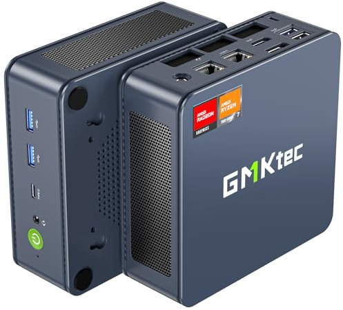 GMKtec Mini PC Gaming, K6 AMD Ryzen 7 7840HS Dual NIC LAN 2.5Gbps Desktop Computer, 32GB DDR5 (16GB*2) 1TB PCIe4.0 SSD, USB4.0, HDMI, DP, USB-C, WiFi 6E, BT 5.2