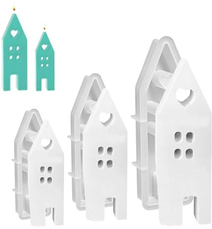 YKHSUAOU 3 Stück Silikonformen Gießformen, Haus und Ostern, DIY für Seife, Kerzen, Ostergeschenke, 3D Kreative Form für Kerzenherstellung