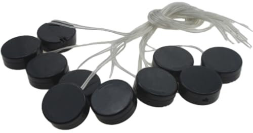 OZXNO 2 x CR2032 porta batterie a bottone a bottone rotondo con interruttore on/off coperchio cavo (10 pezzi nero)