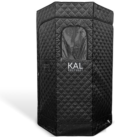 KAL Recovery Sauna Pod, Home Sauna Steam Pod, 18 Heat Settings, Steamer System, Chair & Mat Included