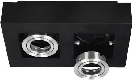 EDO LED Deckenstrahler GU10 2-flammig Weiß OSMIN RIM - Schwenkbarer Aufbau-Spot mit austauschbarem Ring Ø55/75 mm - Doppelte Deckenaufbauleuchte aus Aluminium - Innenleuchte ohne Leuchtmittel